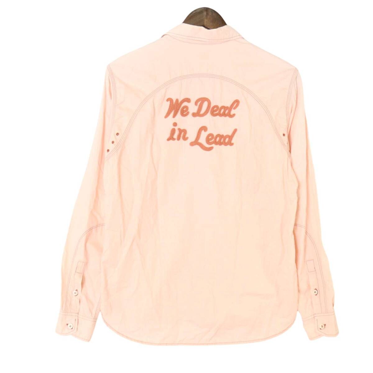 DELUXE デラックス 通年 バック刺繍★ ステッチ 長袖 シャツ Sz.M メンズ_画像4