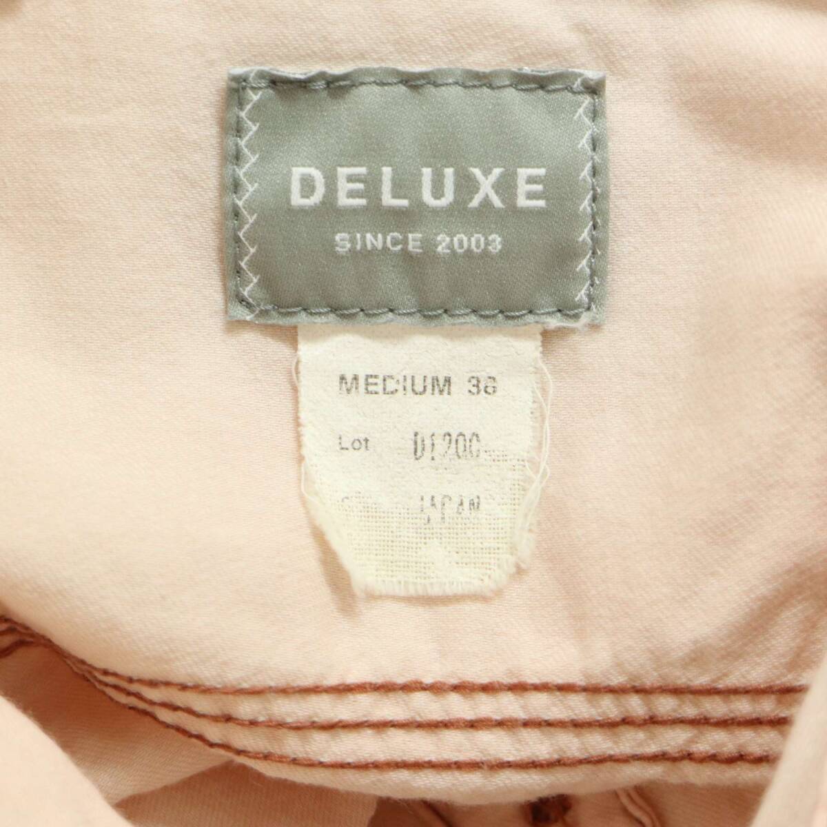 DELUXE デラックス 通年 バック刺繍★ ステッチ 長袖 シャツ Sz.M メンズ_画像6