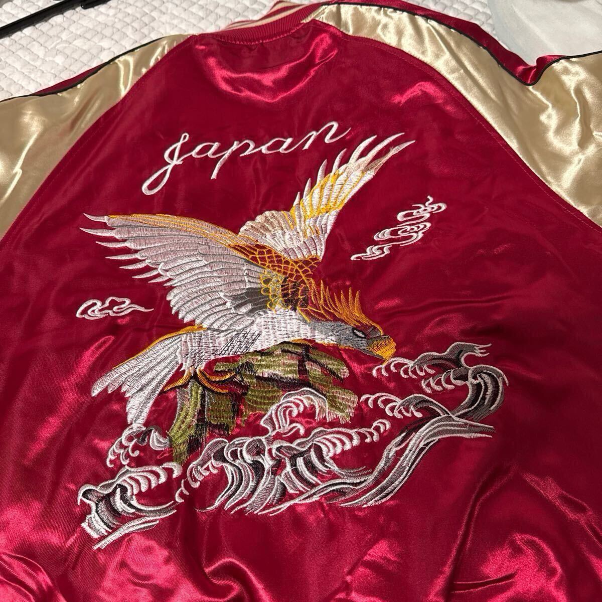 刺繍 鷲 スカジャン Japan 日本製 送料無料 2020年 スカジャン Sサイズ / RED イーグル鷹鷲 和柄