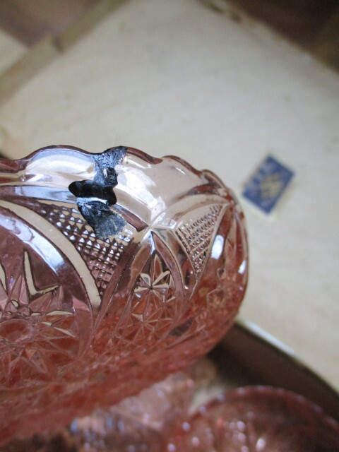 戦前 高麗屋フルーツ皿6個ガラス器ガラス食器古道具レトロアンティークビンテージ _画像7