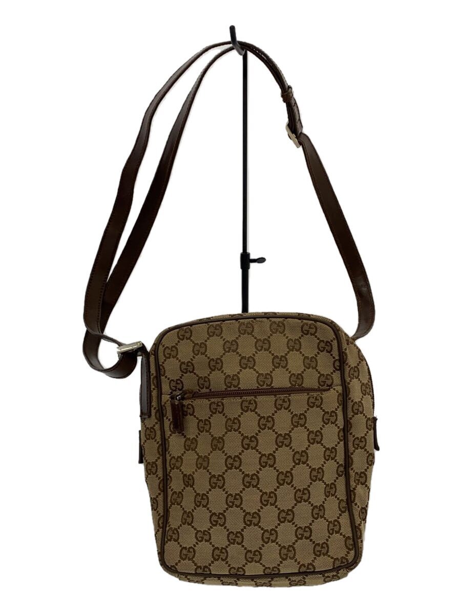 GUCCI◆ショルダーバッグ/-/BRW/総柄/0181612/ショルダーダメージ有