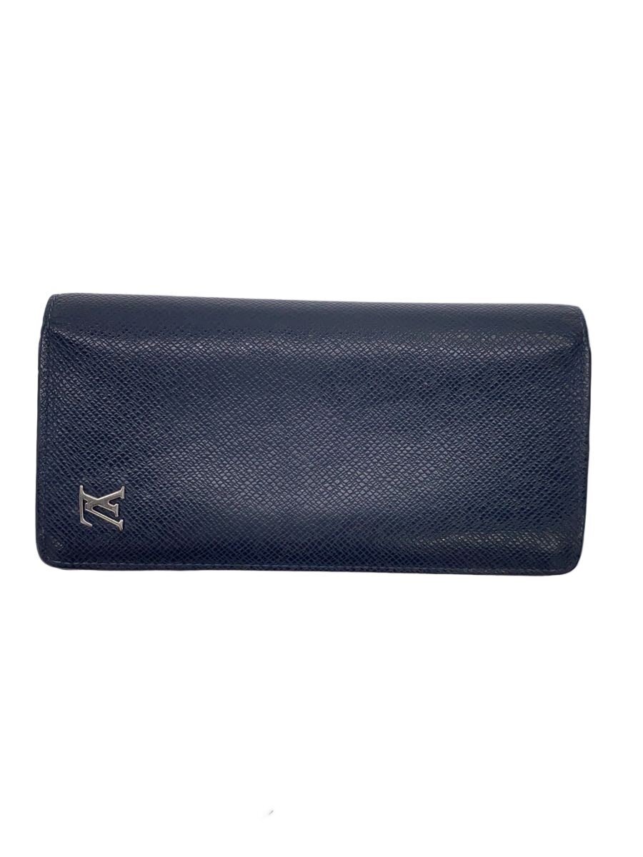 LOUIS VUITTON◆ポルト・フォイユ・ブラザ_タイガ_BLK/牛革/BLK/無地/メンズ