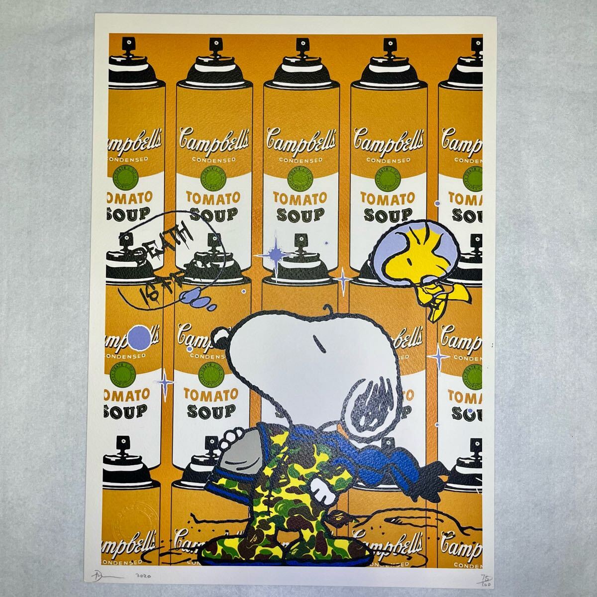 snopy death nyc世界限定100枚スヌーピー アンディウォーホル DEATH NYC 世界限定100枚 アートポスター SNOOPY スヌーピー