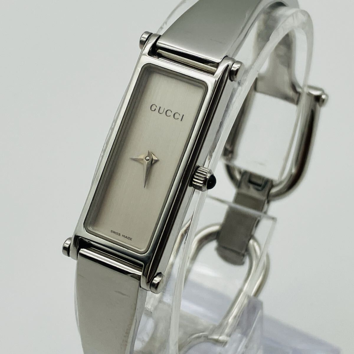 稼働 GUCCI 腕時計 1500L バングル ステンレス レディース l GUCCI グッチ 1500L レディース腕時計 稼働クオーツバングル