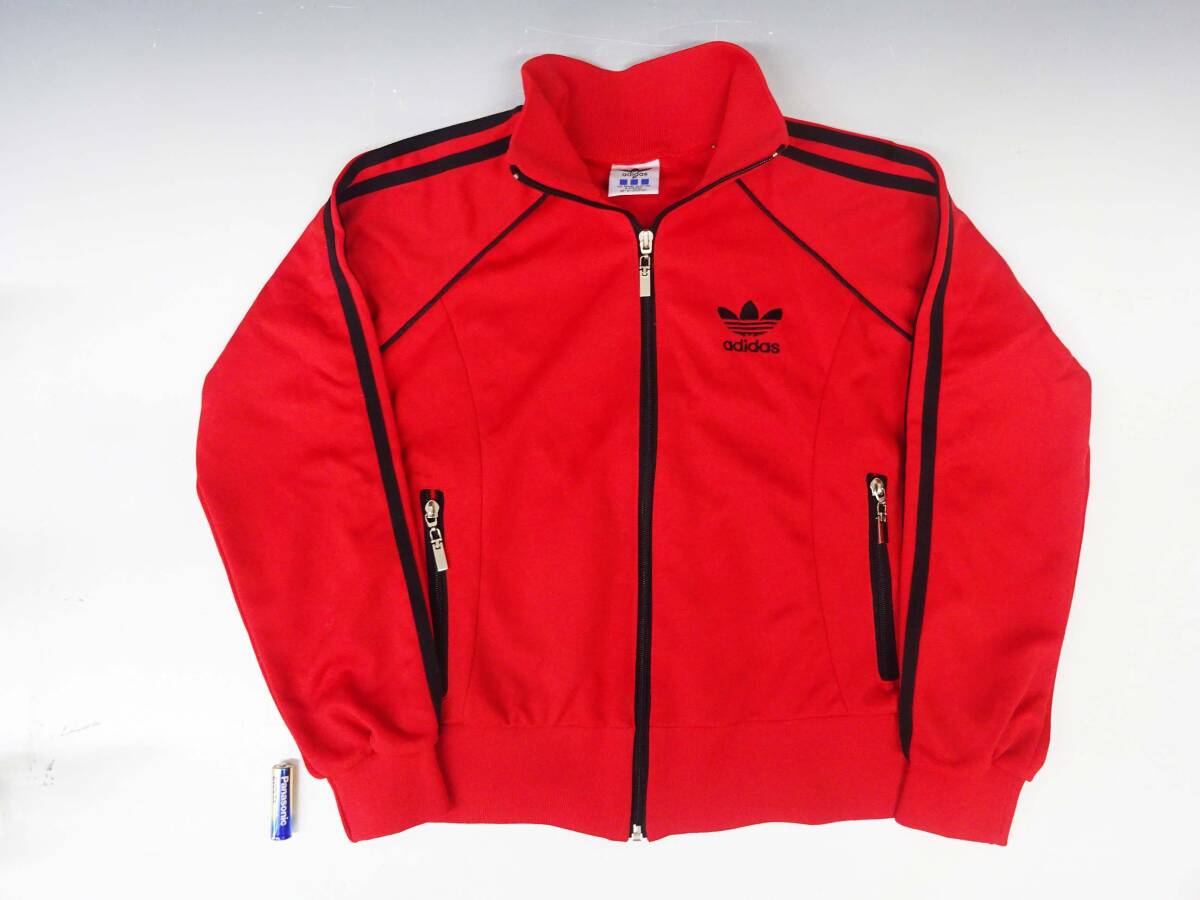 ◆(NS) adidas アディダス 上下 ジャージ セット トラックジャケット パンツ スポーツウェア Sサイズ 赤 レッド キッズサイズ 子ども用_画像4