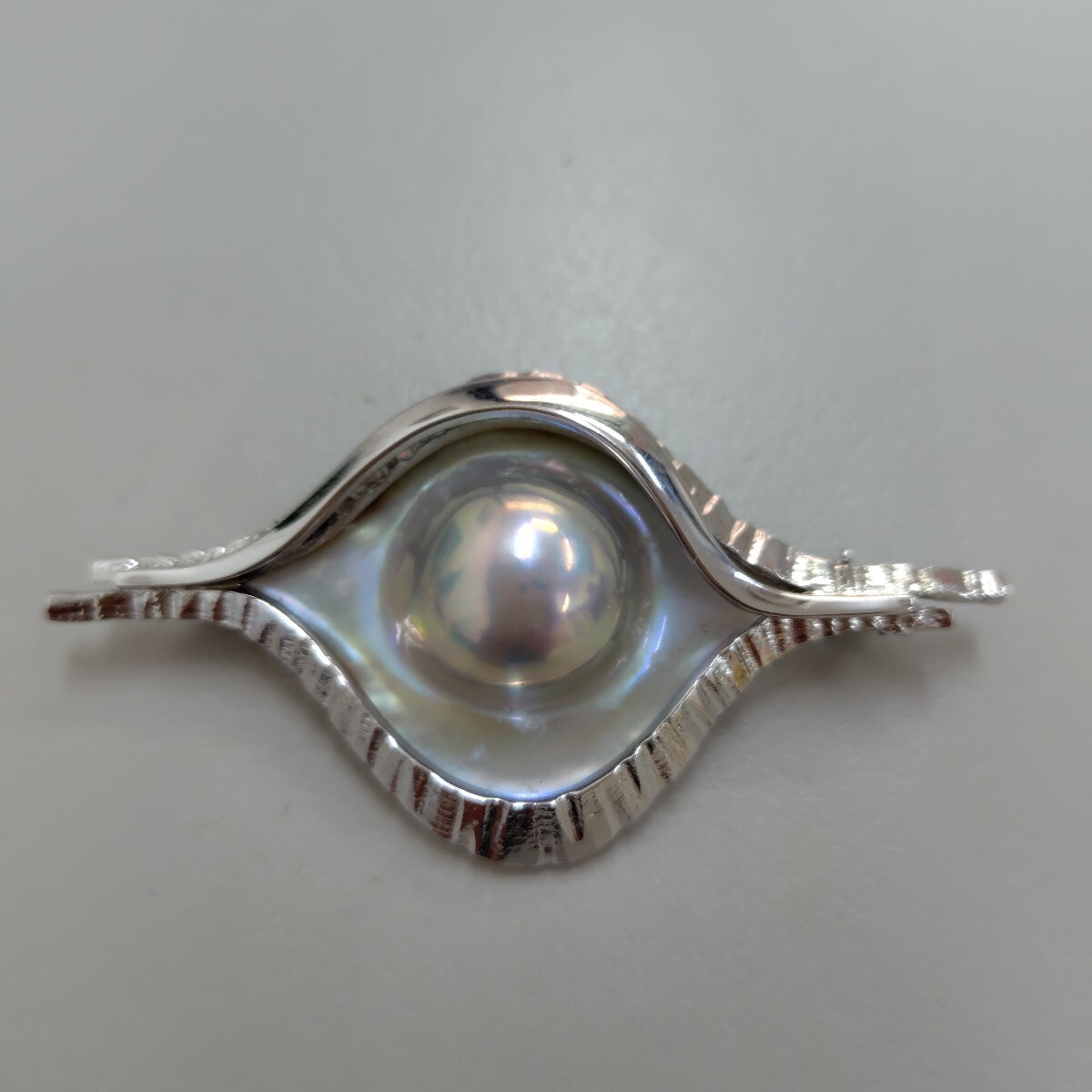 美品 田崎真珠 ブローチ マベパール タサキ シルバー 1円~☆田崎真珠 TASAKI タサキ マベパール ブローチ☆ シルバー