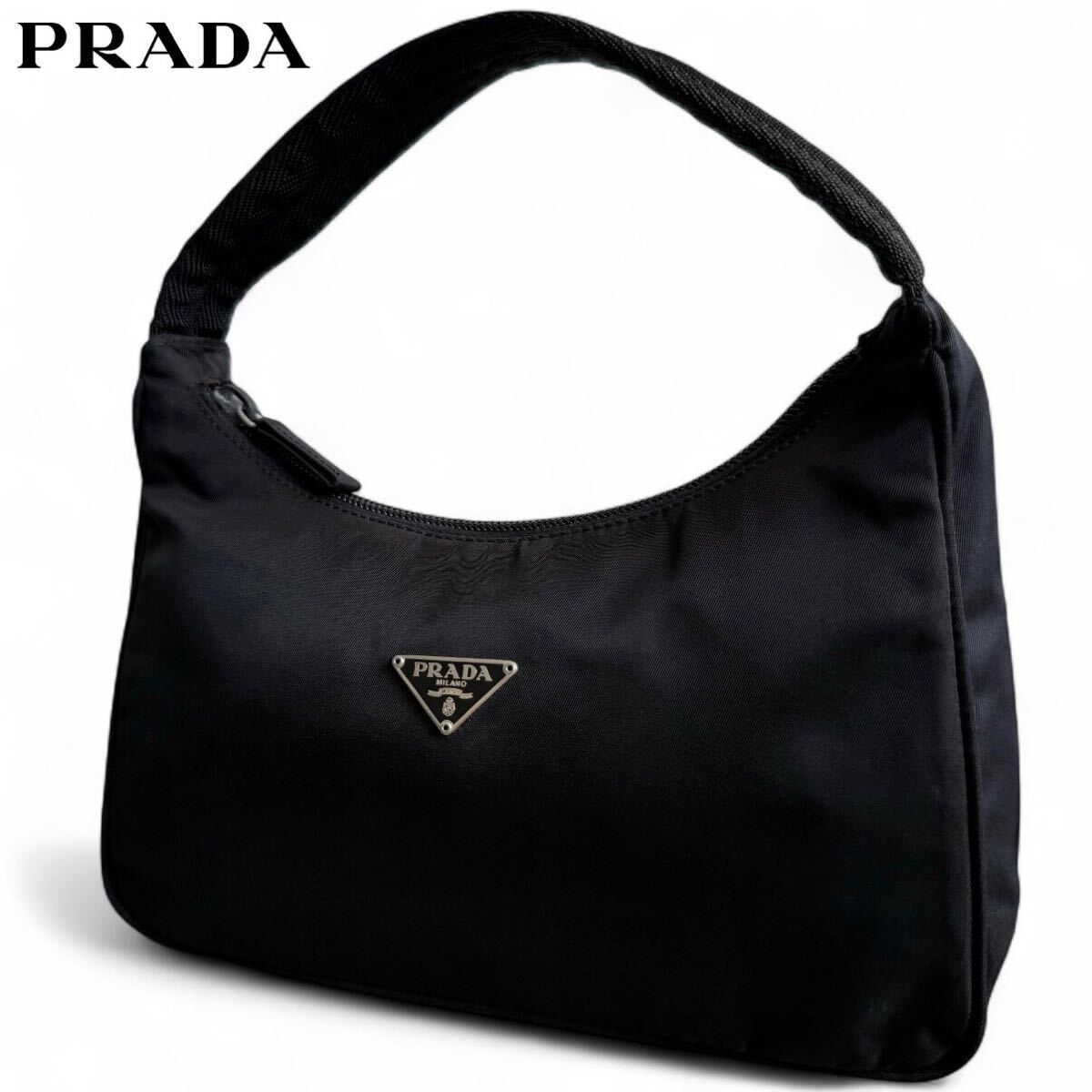1円 PRADA　プラダ　テスート　ナイロン　ポコノ　ハンドバッグ　トートバッグ　ロゴプレート　23-3166 1円 最高級の逸品 美品 正規 PRADA プラダ ショルダーバッグ
