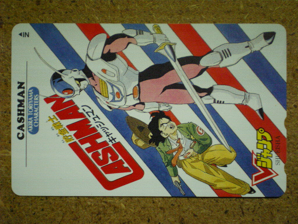 mangti・貯金戦士キャッシュマン　貯金戦士CASHMAN　鳥山明　Vジャンプ　未使用　50度数　テレカ b_画像1