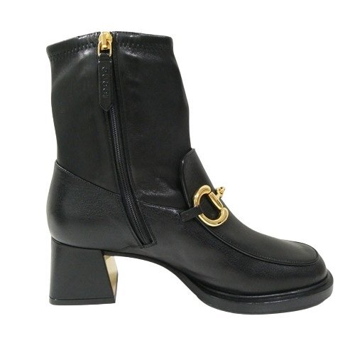 ☆GUCCI グッチ 美品 ホースビット アンクルブーツ 黒 ブラック 36 23.0cm イタリア製 ショートブーツ チャンキーヒール 本革 レザー◆TS5_画像3