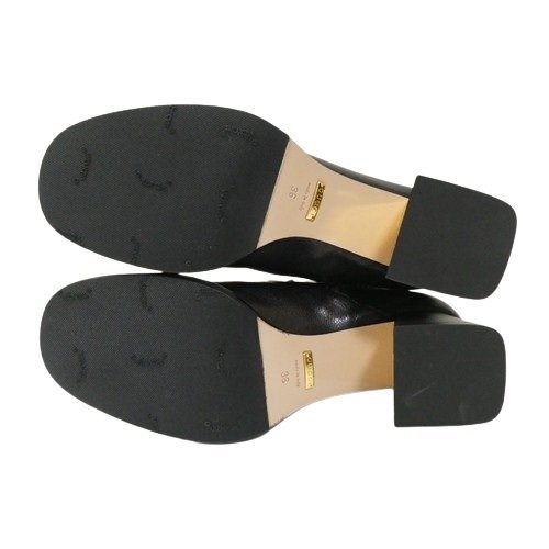 ☆GUCCI グッチ 美品 ホースビット アンクルブーツ 黒 ブラック 36 23.0cm イタリア製 ショートブーツ チャンキーヒール 本革 レザー◆TS5_画像5