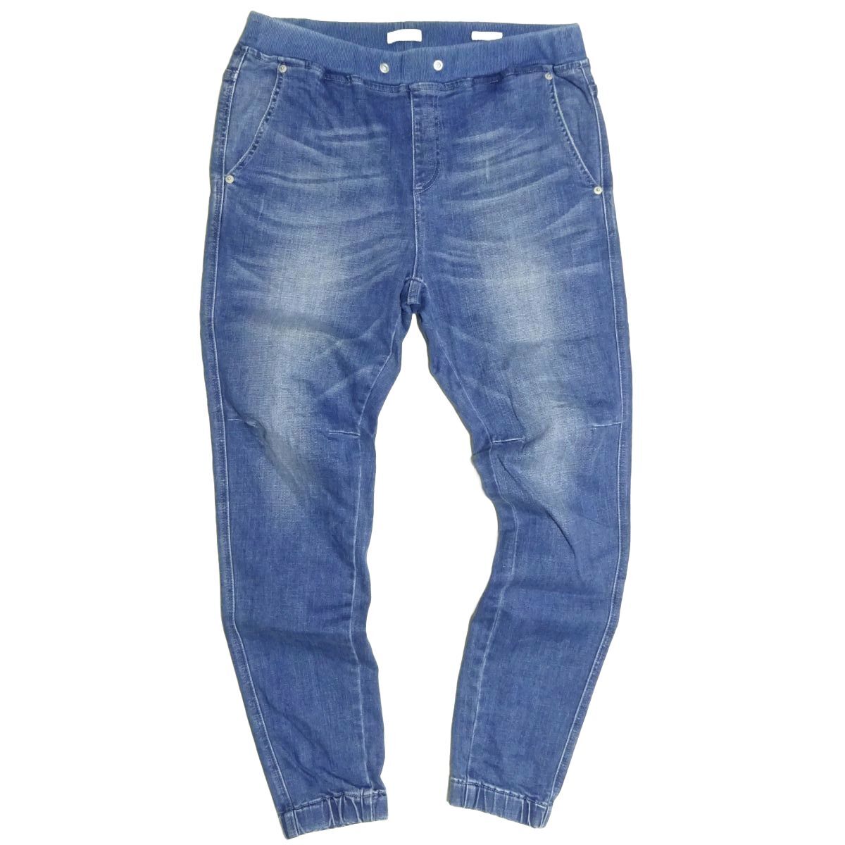 ★BAYFLOW★ユーズド加工デニムジョガーパンツ4/ベイフローデニムパンツジーンズジーパンGパンメンズインディゴアダストリア_画像1