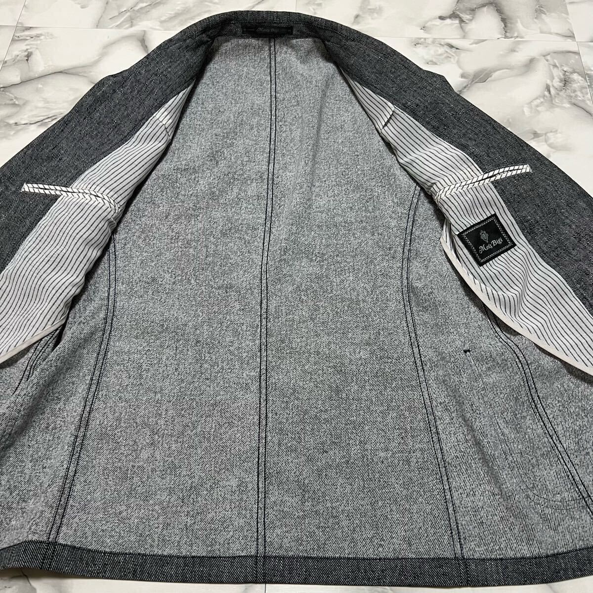 【美品】メンズビギ アンコンテーラード ラッセル ストレッチ 花柄 Lサイズ 未使用級○希少L!メンズビギ アンコン テーラードジャケット