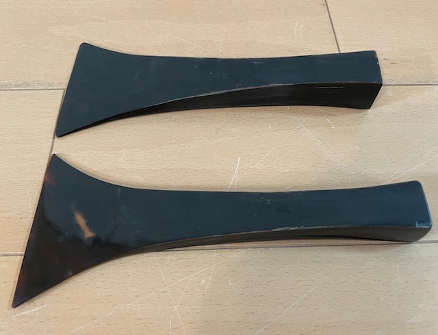 三味線バチ 鼈甲 撥 黒水牛台 ☆中古☆三味線 撥 バチ 2点まとめて 黒水牛? べっ甲、鼈甲