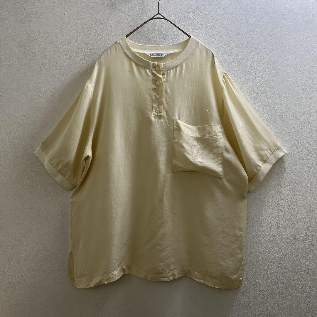 ヨーロッパ 90s 00s シャギー トップス ヴィンテージ Tee Tシャツ ヨーロッパ 90s 80s ヴィンテージ Tシャツ ハーフボタン シルク