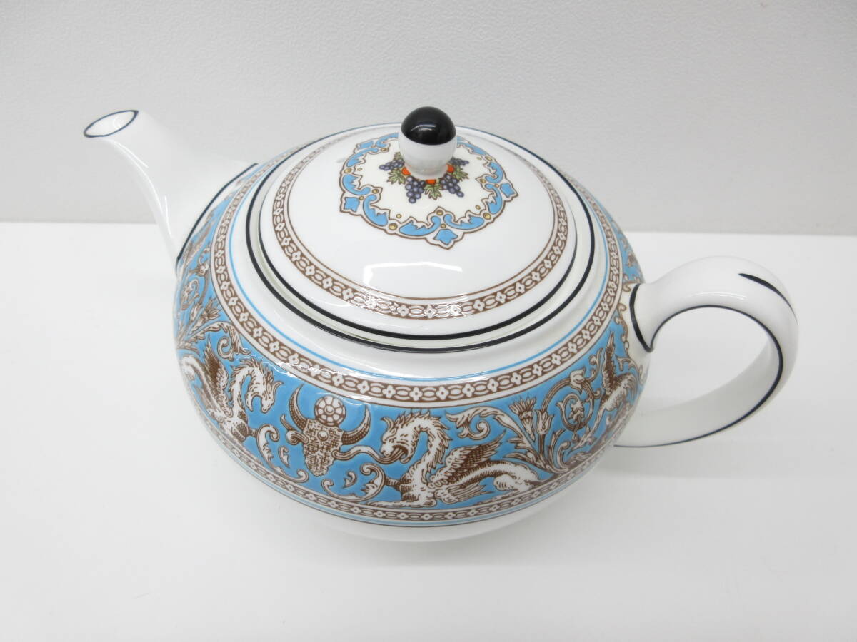 10028 ブランド祭 食器祭 ウェッジウッド ティーポット フロレンティーン ターコイズ WEDGWOOD 保管品
