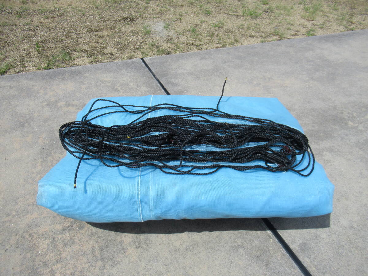 未使用 生簀網 Nブルー 42-180 4m×4m×2.5m 網目2mm Φ0.35mm 養殖 いけす 生け簀 稚魚 漁師 漁業 防除ネット 防獣 害獣除け 防虫 ①_画像2