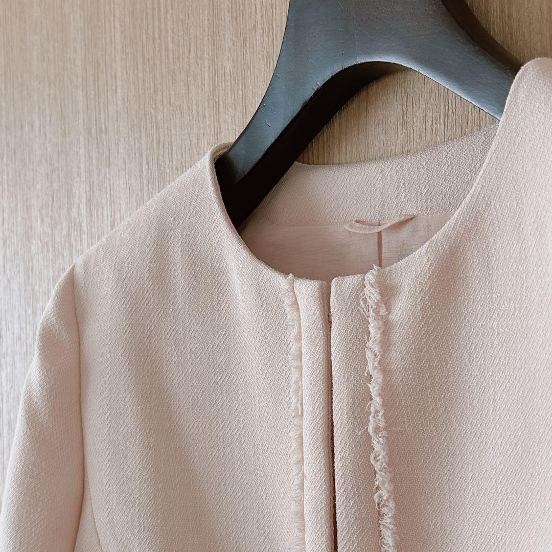 919】アナイ ライトスラブクルー ジャケット ライトベージュ 38