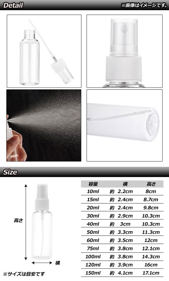 スプレーボトル クリア 10ml 選べる2カラー AP-UJ0711-10_画像2