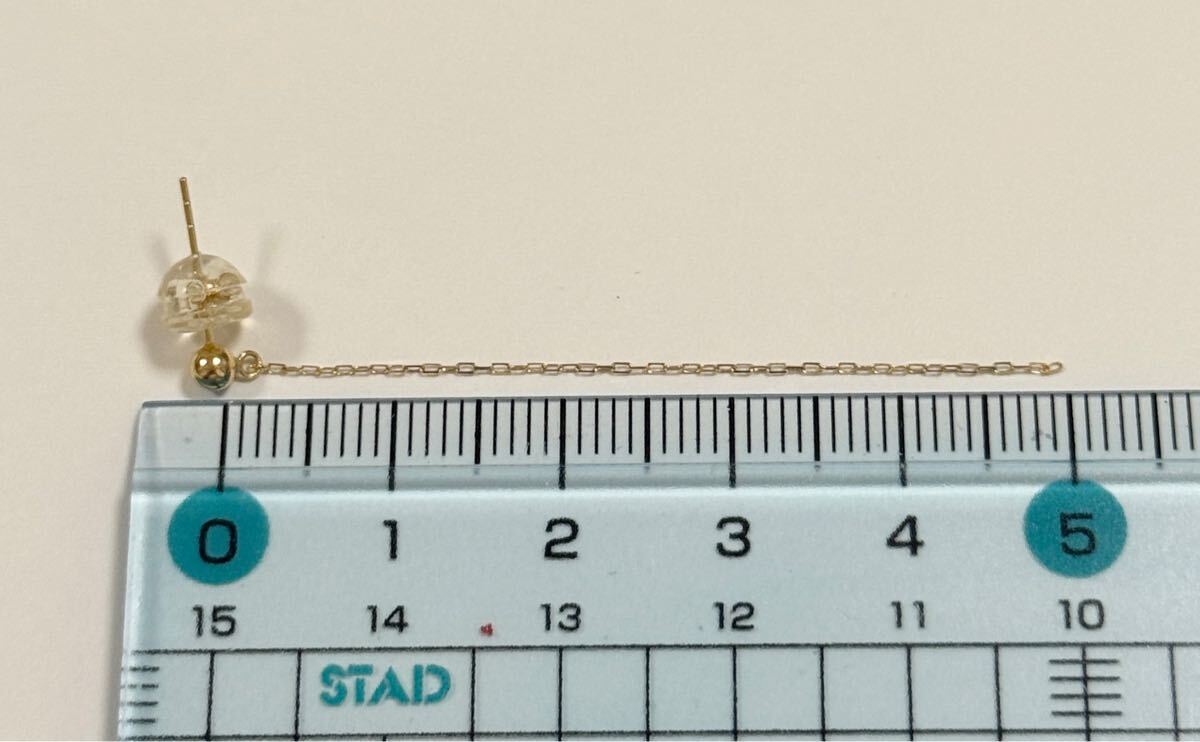 K18ロングピアス　チェーン　18金_画像3