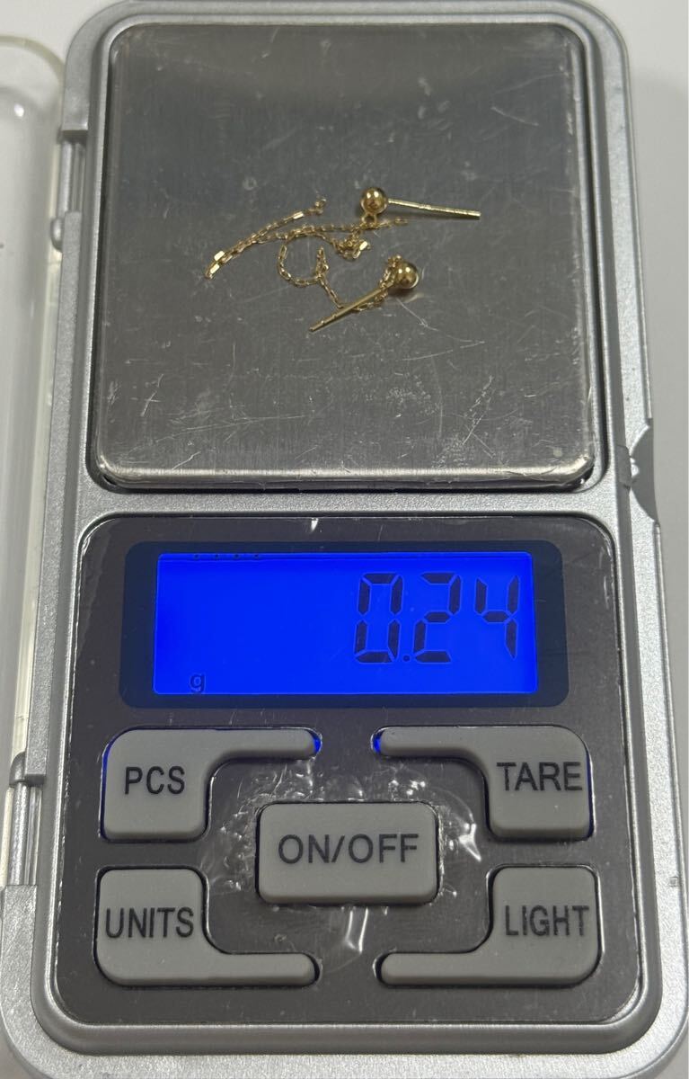 K18ロングピアス　チェーン　18金_画像2