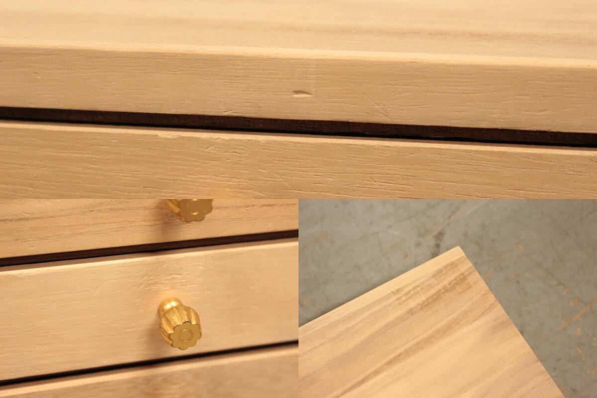 C0988 小引き出し 桐 アクセサリー コレクション ケース ジュエリー ボックス 木製 ８段 小物入れ ビンテージ インテリア 中古家具 東京発_画像9