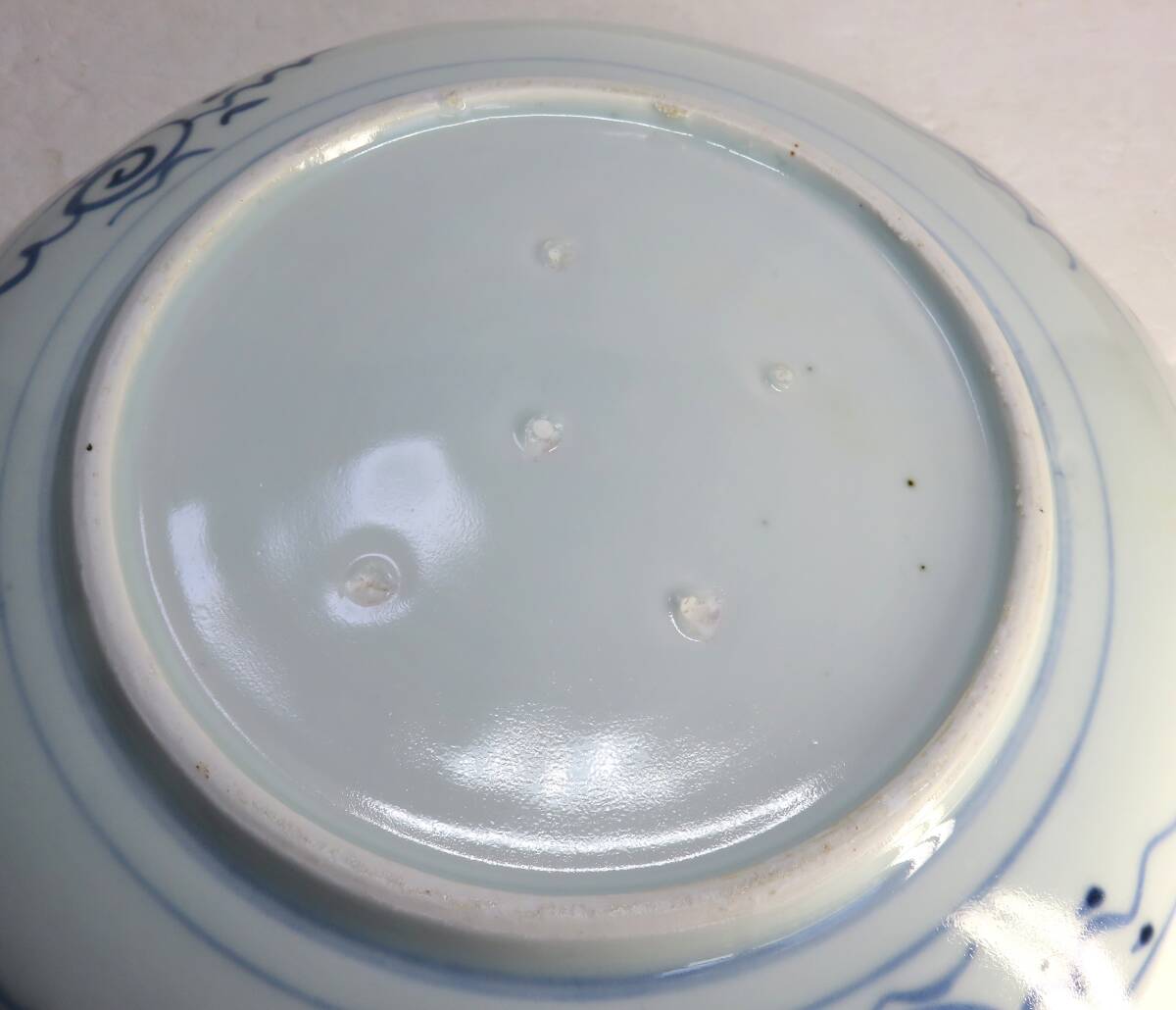 старый Imari белый фарфор с синим рисунком тарелка 1 листов пейзаж map ( эта 1)