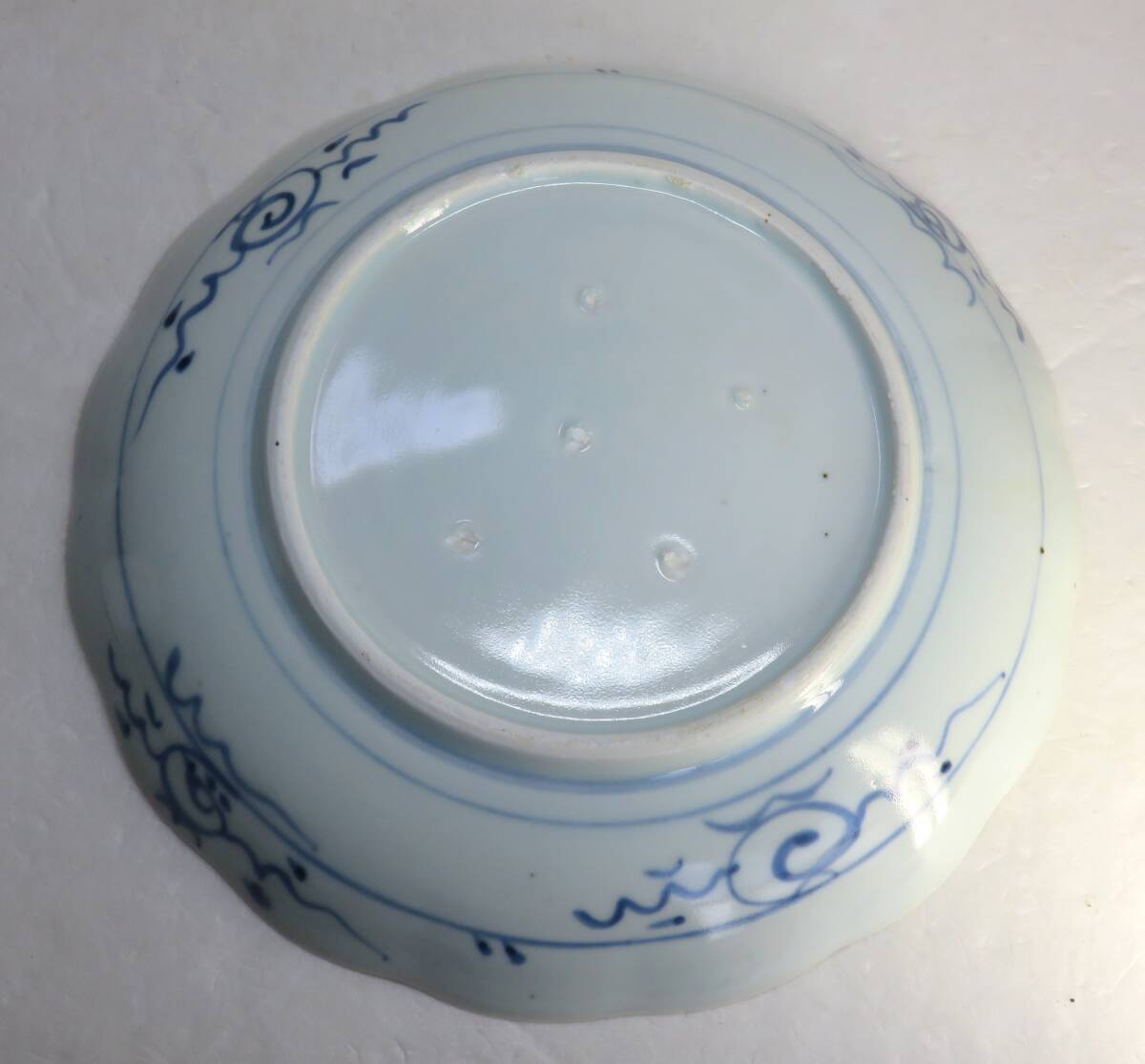 старый Imari белый фарфор с синим рисунком тарелка 1 листов пейзаж map ( эта 1)