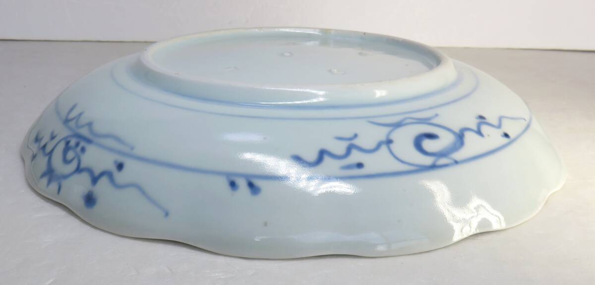 старый Imari белый фарфор с синим рисунком тарелка 1 листов пейзаж map ( эта 1)