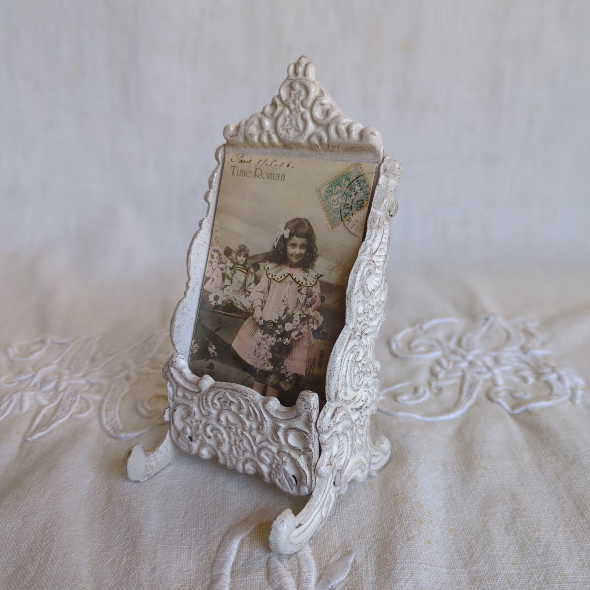 縦置き型名刺スタンド アンティーク調 名刺スタンド 名刺立て 卓上名刺入れ カードスタンド カードホルダー_画像2