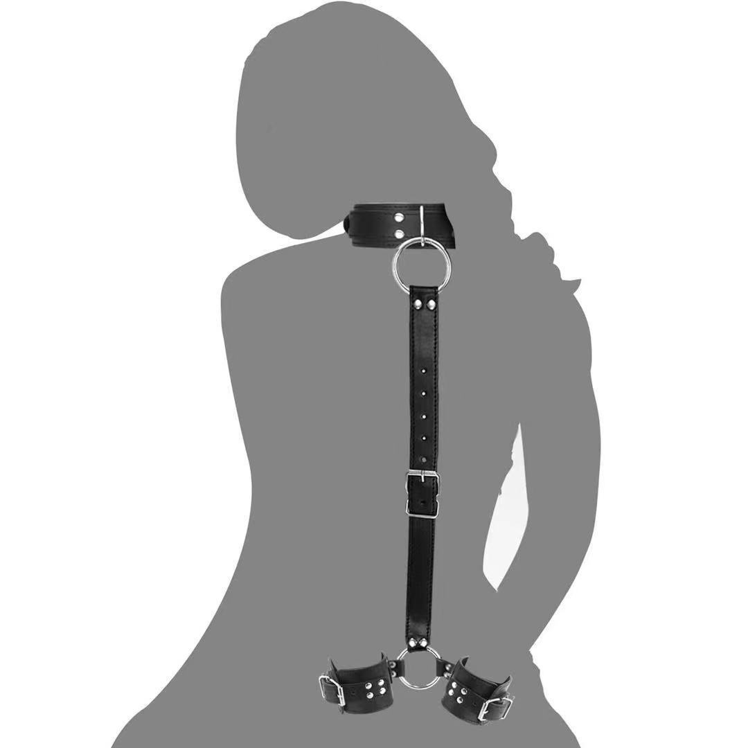 新品上質超セクシー 誘惑 悩殺 フェイクレザー ボンテージ 拘束具【ネックハンドタイプ ハーネス】 ハーネス 緊縛 コスプレ衣装_画像8