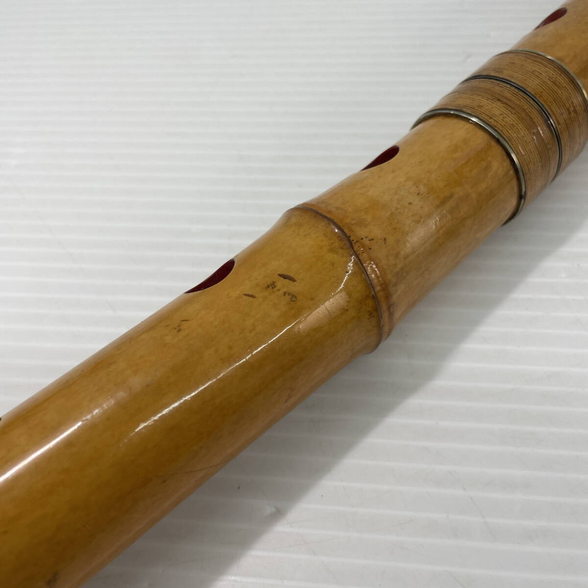 銀巻 尺八 Yahoo!オークション - 尺八 関口月童銘1尺7寸管 中継ぎ銀3線 琴