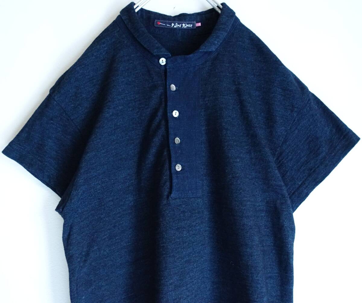 2017 美品pal'las palaceパラスパレス☆インディゴ天竺 ポロシャツ 2 INDIGO★17600円_画像2