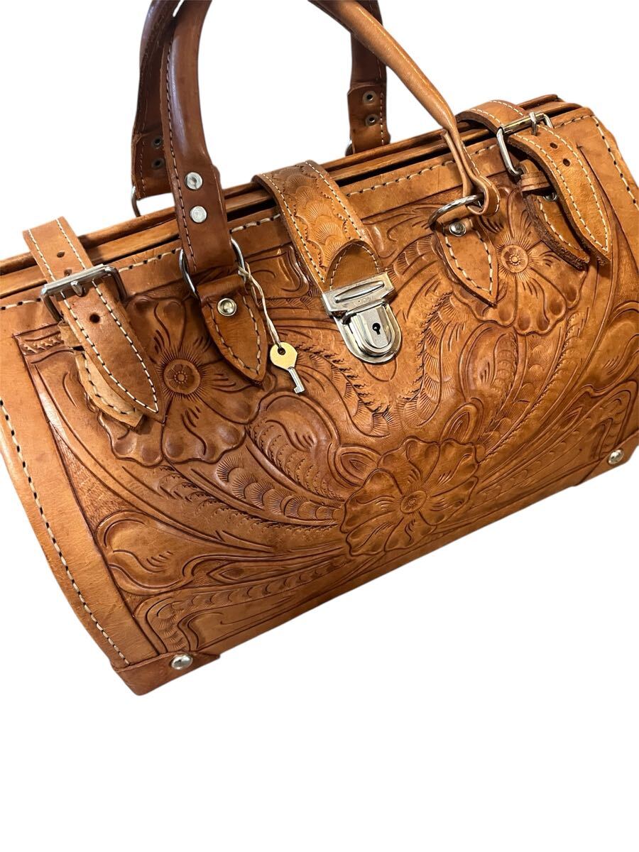  натуральная кожа гладкая кожа кожа Carving ручная работа сумка "Boston bag" 