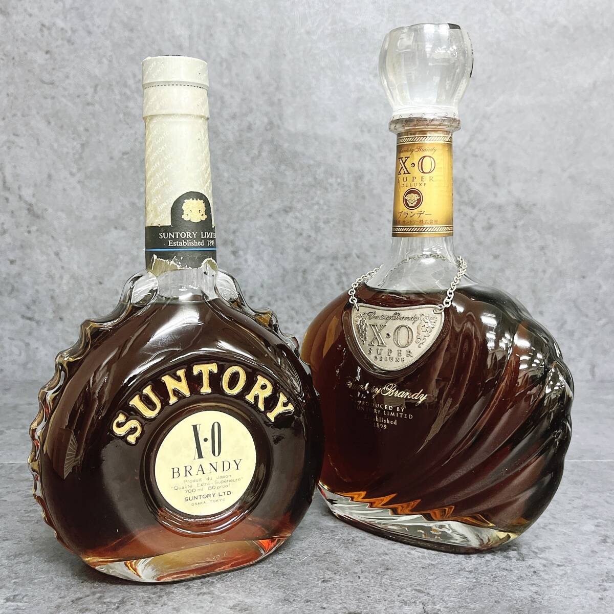 サントリーXO DELUXE ブランデー 2本セット新品未開栓 5:未開栓 サントリ ブランデー 2本セット(XO 700ml 40%・XO