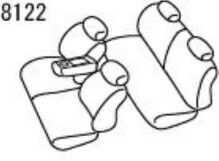 シートカバー ブラック×シルバー ムーヴコンテカスタム L575S/L585S H24/4～H25/6 ラグジュアリー Artina/アルティナ 8122_画像2