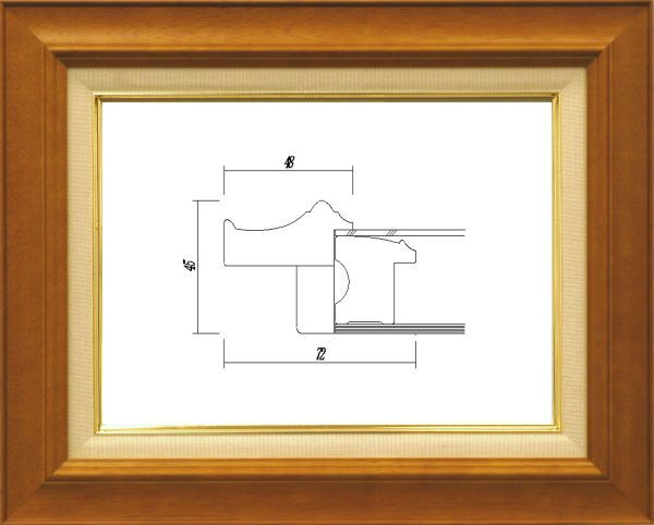 額縁　油絵/油彩額縁 木製フレーム 7720 サイズ F10号 チーク