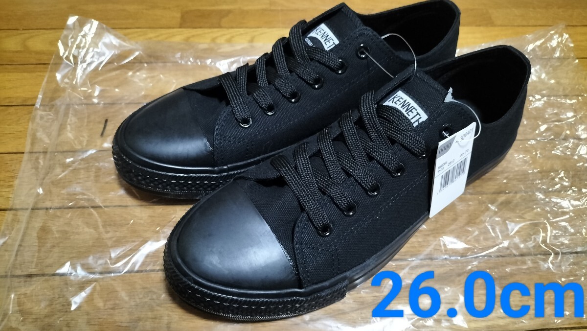 新品未使用タグ付き　スニーカー　オールブラック　黒　コンバース風　26.0cm_画像1