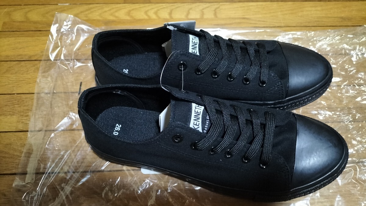 新品未使用タグ付き　スニーカー　オールブラック　黒　コンバース風　26.0cm_画像5