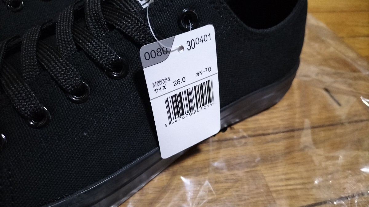 新品未使用タグ付き　スニーカー　オールブラック　黒　コンバース風　26.0cm_画像7