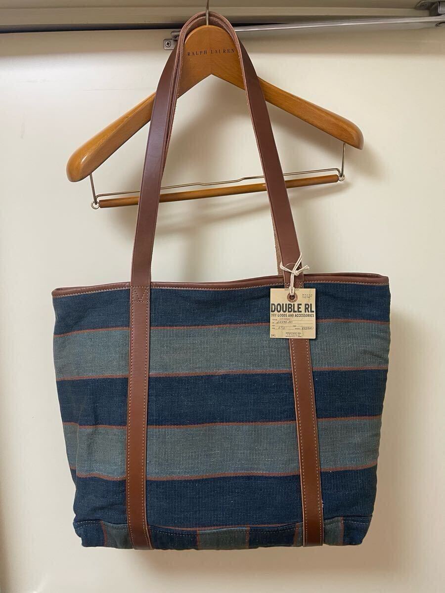 RRL(ダブルアールエル) インディゴ ストライプ トートバッグ 新品 RRL ハンドウーブン インディゴ ストライプド トートバッグ