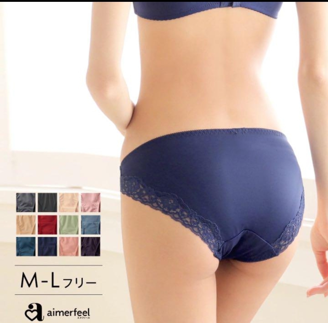 ◆aimerfeel エメフィール ダークネイビーのシンプルなプレーンショーツ Mサイズ 【新品未使用】..
