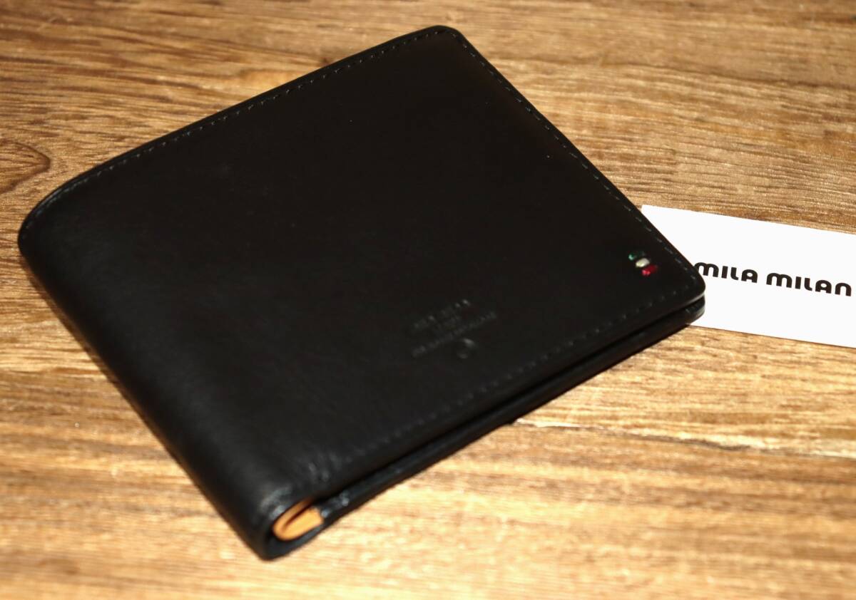 送料無料 即決【未使用】 mila milan ★ 牛革 二つ折り財布 ★ ミラミラン 税込定価1万8700円 品番254623 ミラショーン_画像8
