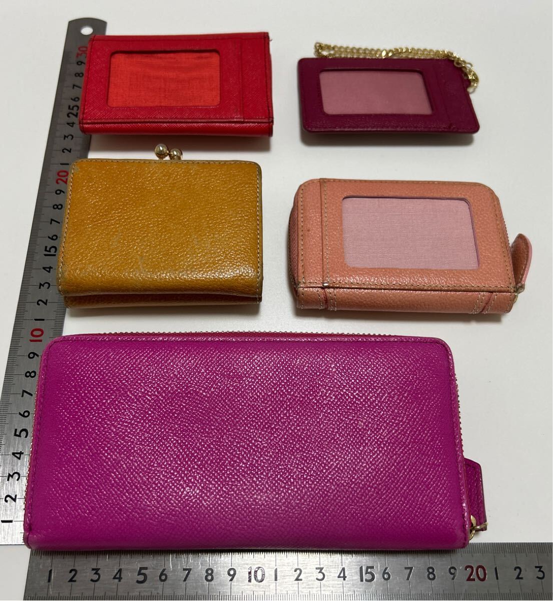 ☆良品☆ ★サマンサタバサ アイテム 5点SET★ ジップ 長財布 がま口 ミニ財布 コインケース 名刺入れ パスケース【送料無料】0722_画像2