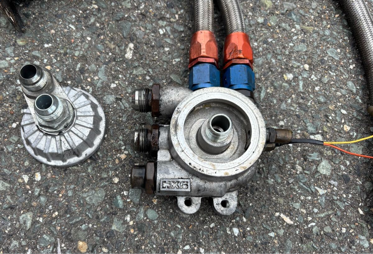 AE86 HKS オイルクーラー エレメント移設 セット AE86 HKS 9段 オイルクーラー フィルター移設 オイルクーラー