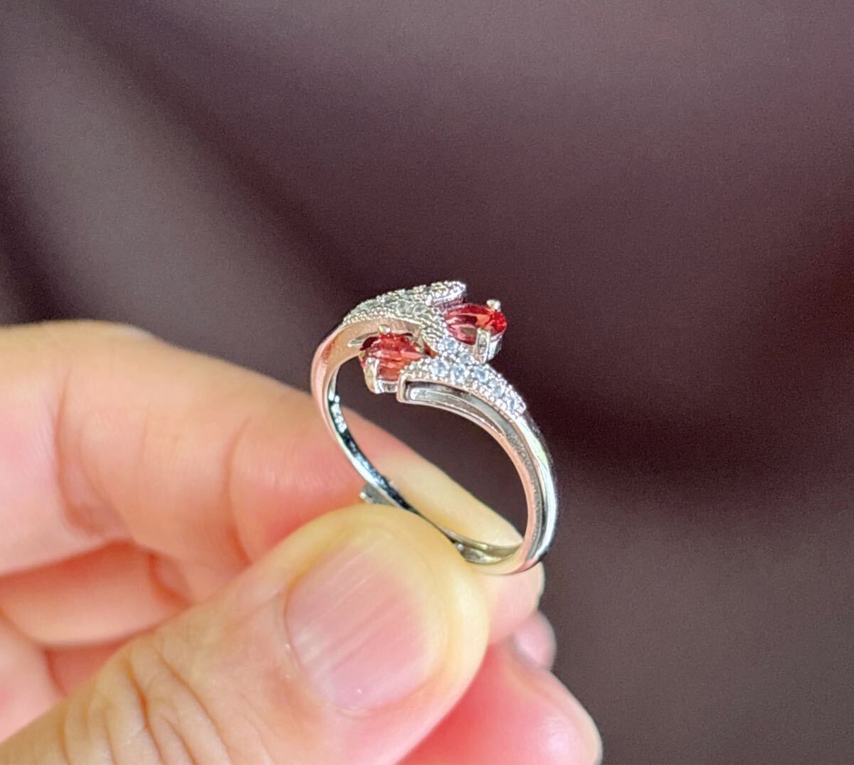 天然石 ワインレッドガーネットのリング指輪（番号A4733）_画像8