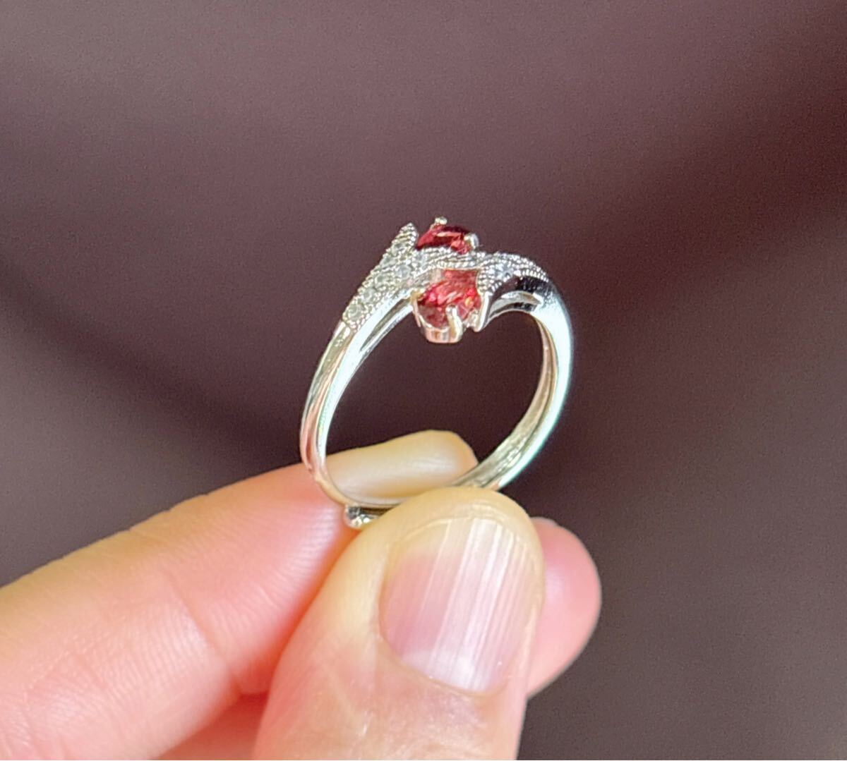 天然石 ワインレッドガーネットのリング指輪（番号A4733）_画像6