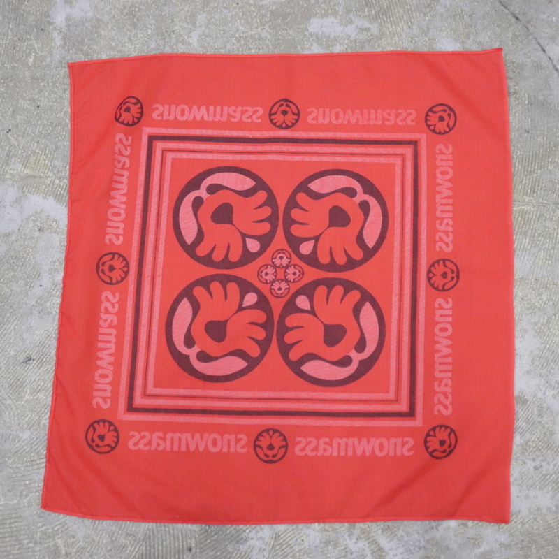 BD54 90sビンテージ snowmass バンダナ■1990年代製 赤 レッド コットンポリエステル アンティーク 雑貨 アクセサリー 古着 アメカジ_画像2