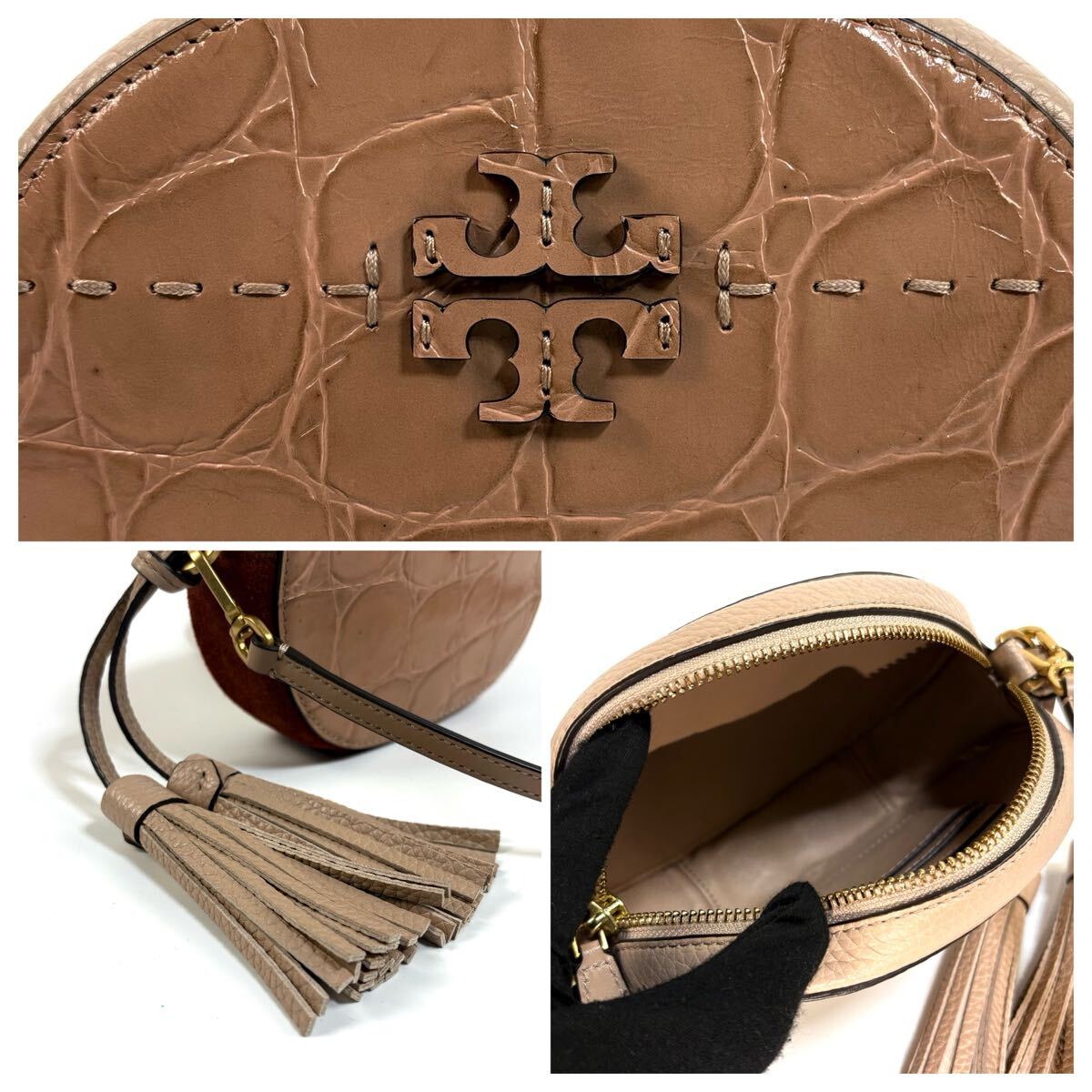 TORYBURCH レザー ショルダーバッグ スエードトリム 美品】TORY BURCH トリーバーチ レザー スエード クロスボディ