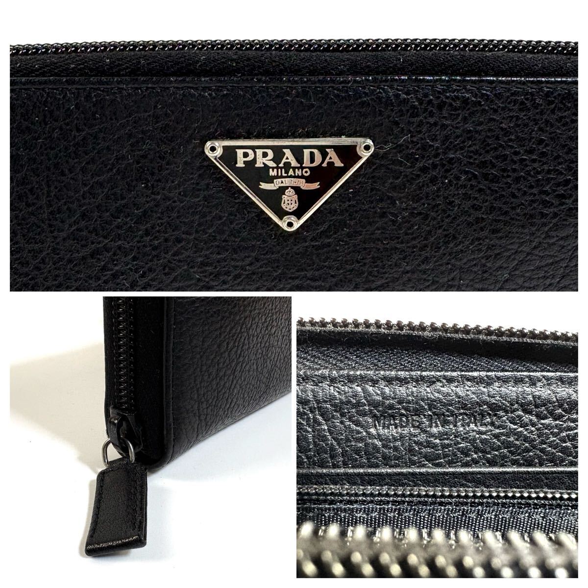 再お値下【未使用】希少 プラダ 長財布 ロングウォレット サフィアーノレザー 黒 極美品】PRADA プラダ レザー 長財布 ロングウォレット