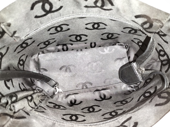 CHANEL トートバッグ カンボンライン ミディアムトート ココマーク ソフトカーフ ベージュ ブラック A25167_画像10